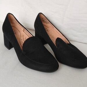 LifeStride Trivie Loafer Pumps Womens Sz 6M Black Block Heel SoftSystem Comfort